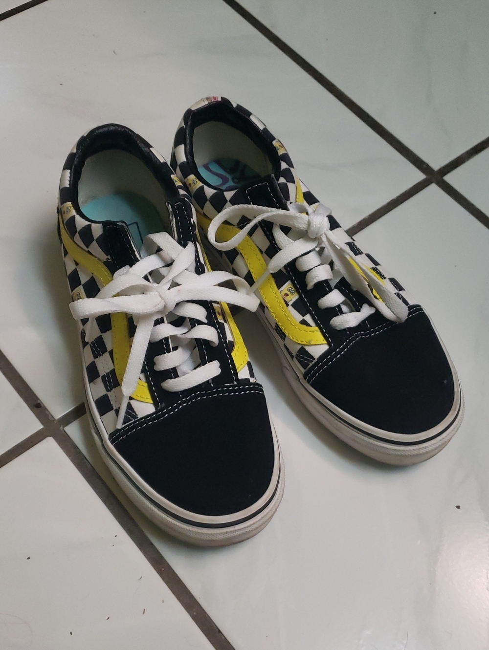Old skool Vans Spongebob Black & Yellow Checkerboard Sneakers